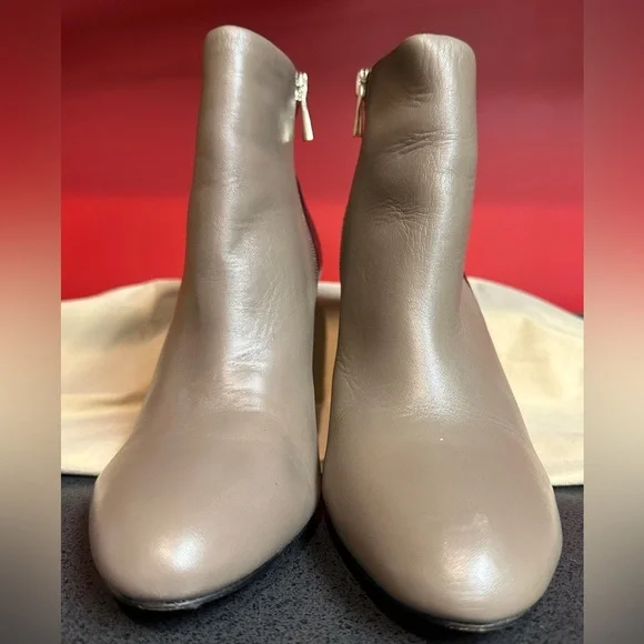 Ann Taylor Ankle Booties Black & Taupe Leather 3.5” Stiletto Heels Women’s Sz 9M - Picture 5 of 13